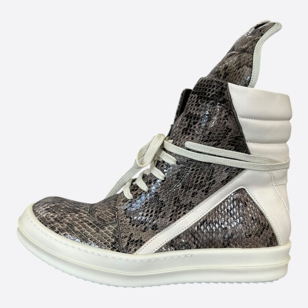Rick Owens Python & White Women's Geobaskets - image 3